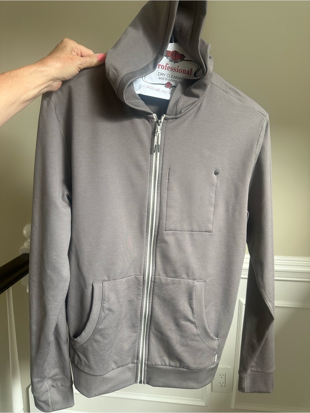 Vuori Men's Zip-Up Hoodie Jacket - Gray Taupe
